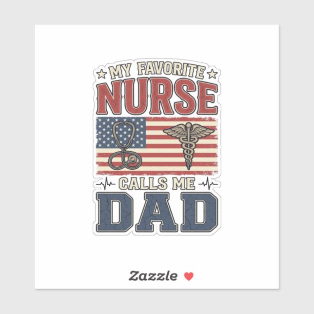 Sticker Mon infirmière préférée m'appelle papa conception  (Feuille)