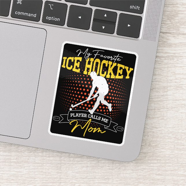 Sticker Mon Joueur De Hockey Sur Glace Préféré M'Appelle M (Détail)