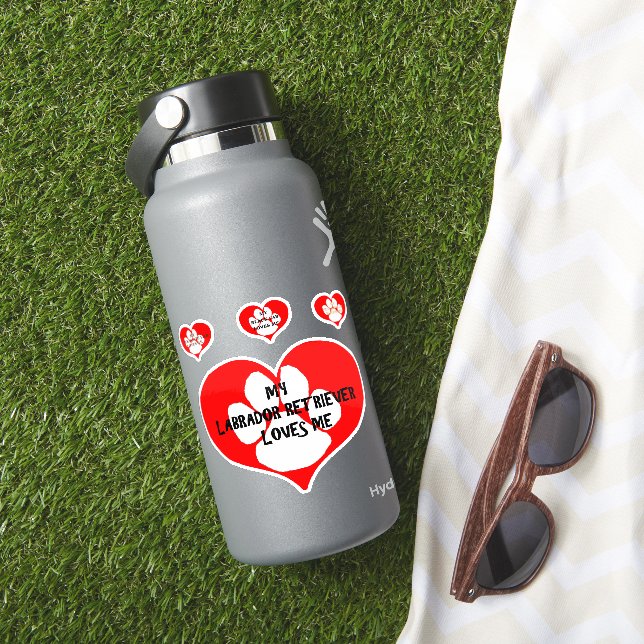 Sticker Mon Labrador Retriever m'aime (HydroFlask Insitu)