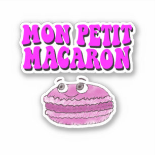 Sticker Mon Petit Macaron Texte Super rétro