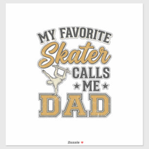 Sticker Mon Skateur Préféré M'appelle Papa Vintage Shirt_1