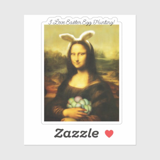 Sticker Mona Lisa Bunny Ears Easter (Feuille)