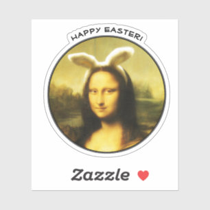 Sticker Mona Lisa Lapin Pâques Oreilles de