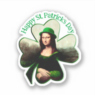 Sticker Mona Lisa Saint-Patrick Clover