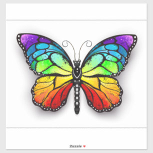 Sticker Monarque papillon arc-en-ciel