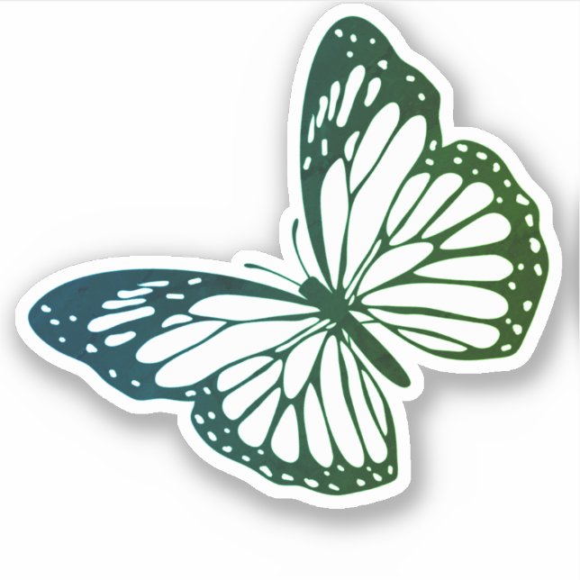 Sticker Monarque papillon silhouette de contour (Devant)