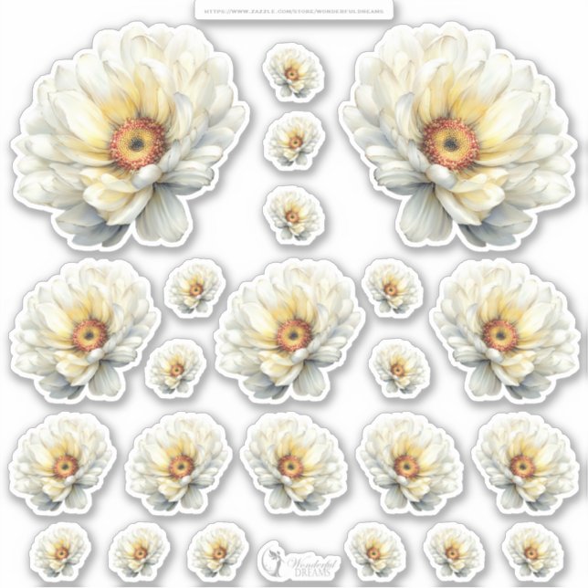 Sticker Monde de Fée au Miel Doré – 4a - Planche de Fleurs (Devant)