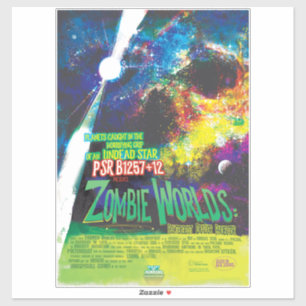 Sticker Mondes Zombie Galaxie d'Halloween