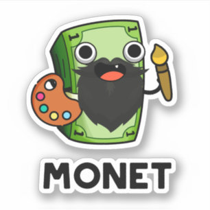Sticker Monet Cute Artiste Argent Pun