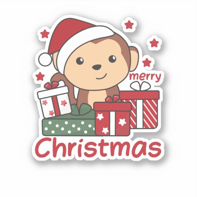 Sticker Monkey Christma (Devant)