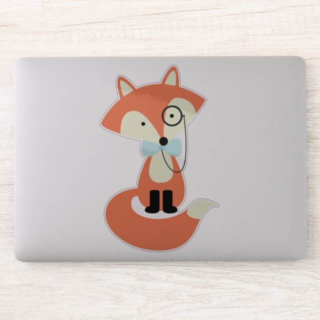 Sticker Monocle Hipster Red Fox (Ordinateur)