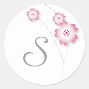 Sticker Monogram Cherry Blossom