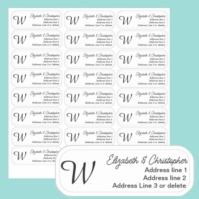 Sticker Monogram Clear Return Address Custom Transparent  (Créateur téléchargé)