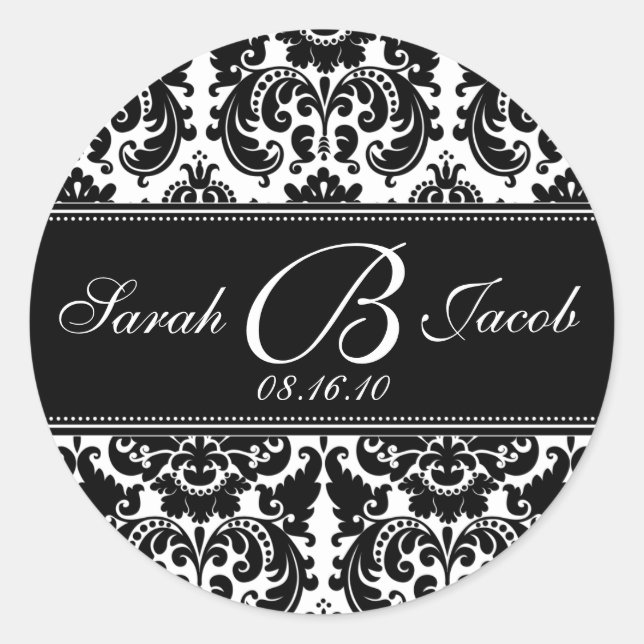 Sticker Monogram Damask - Customisez-le ! (Devant)