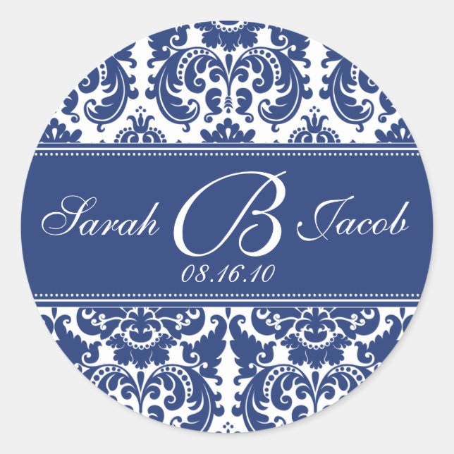 Sticker Monogram Damask - Customisez-le ! (Devant)