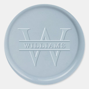Sticker Monogram Dusty Blue Wax Seal