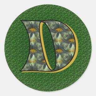 Sticker Monogram Initial D Black Daisers