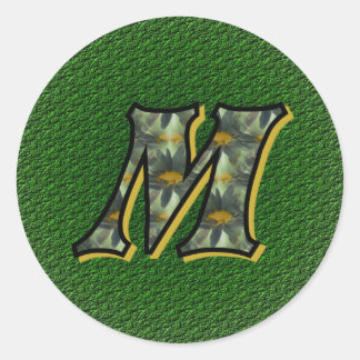 Sticker Monogram Initial M Black Daisers
