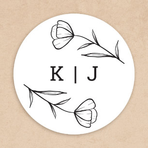 Sticker Monogram Mariage fleur sauvage