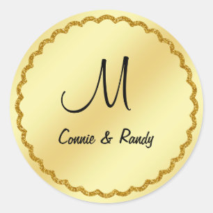 Sticker Monogram Mariage Gold Foil