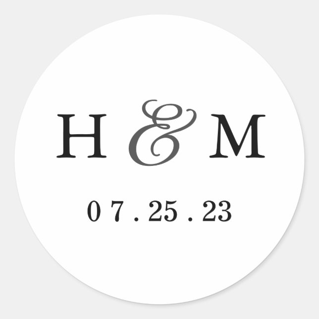 Sticker Monogram Mariage simple - Blanc (Devant)