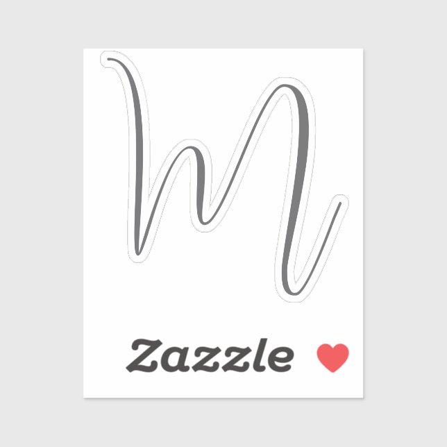 Sticker Monogram Modern Simple Minimalist Plain (Feuille)