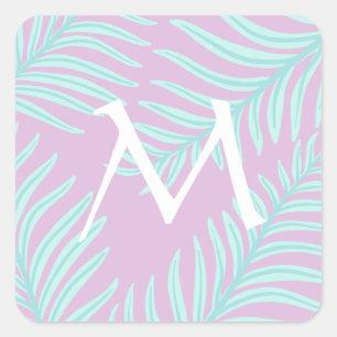 Sticker Monogram Pastel Tropical