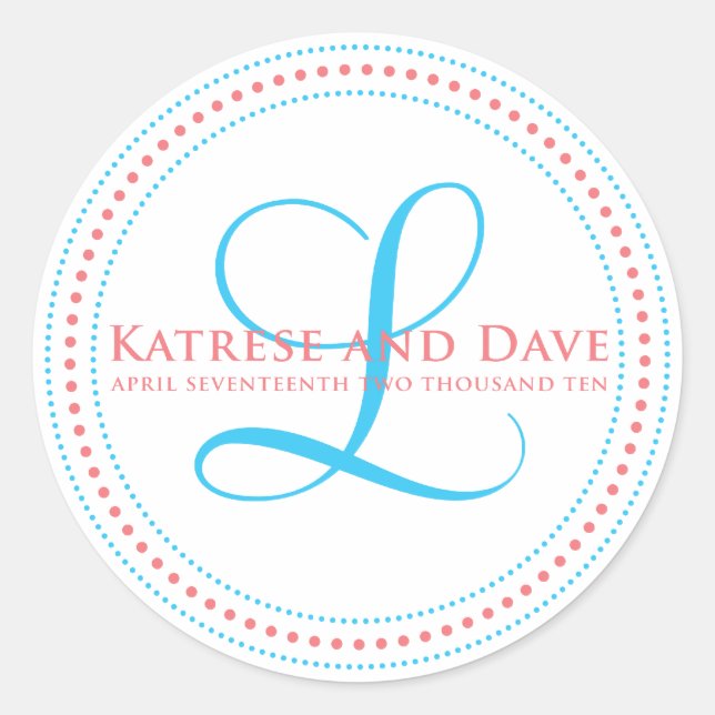 Sticker Monogram personnalisé pour Katrese et Dave (Devant)