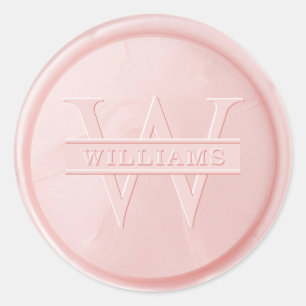 Sticker Monogram Pink Wax Seal