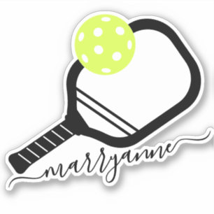 Sticker Monogram Script Pickleball Paddle