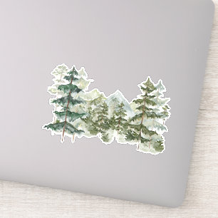 Sticker Monogramme Aquarelle Pine Forêt Montagne Russe