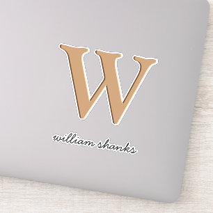 Sticker Monogramme chic de style noir or script nom