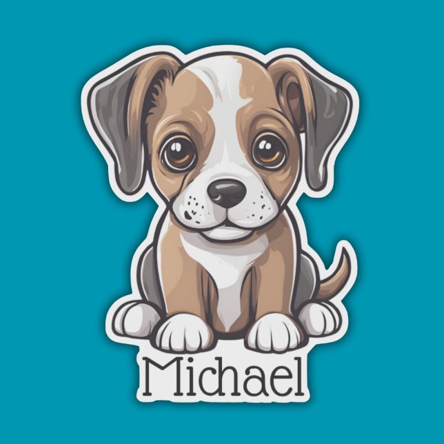 Sticker Monogramme de Chien Chien Chien Large Joué étanche (Créateur téléchargé)