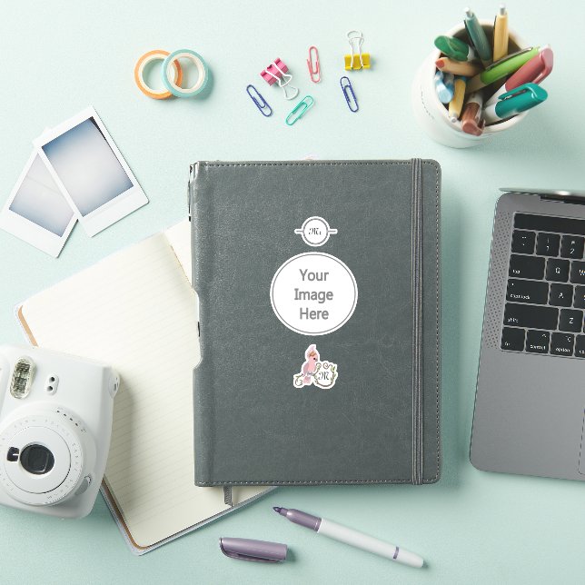 Sticker Monogramme de Cockatoo rose Whimsical (Couverture iPad)