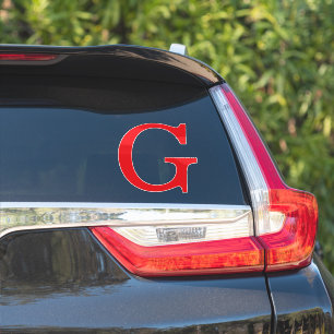 Sticker Monogramme de lettre initiale rouge blanc simple