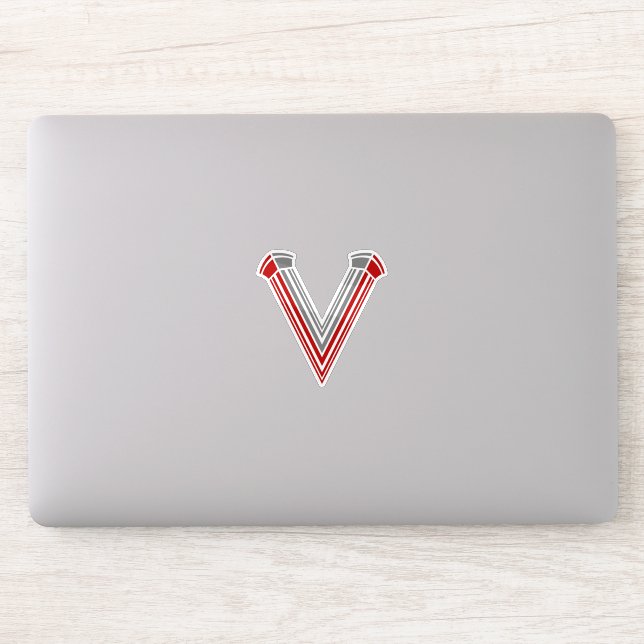 Sticker Monogramme de lettre V architectural minimal (Ordinateur)