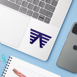 Sticker Monogramme de lettre W moderne et minimal bleu