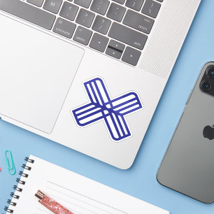 Sticker Monogramme de lettre X bleu élégant minimal