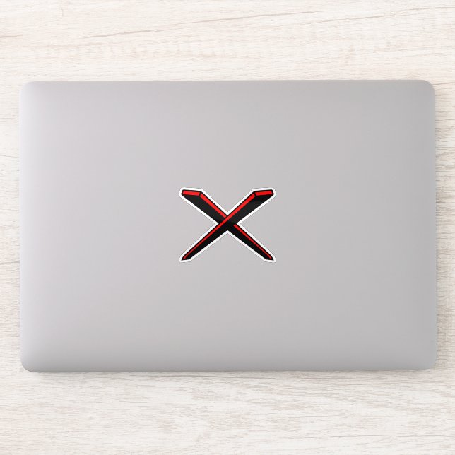 Sticker Monogramme de lettre X moderne et classique (Ordinateur)