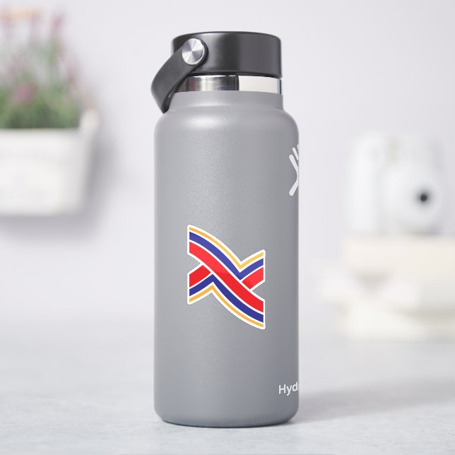 Sticker Monogramme de lettre X rouge bleu jaune (HydroFlask)