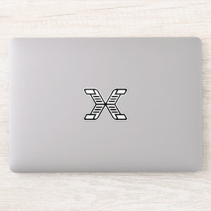 Sticker Monogramme de lettre X stylisé