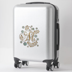 Sticker Monogramme de luxe Golden Calligraphy avec lettre 