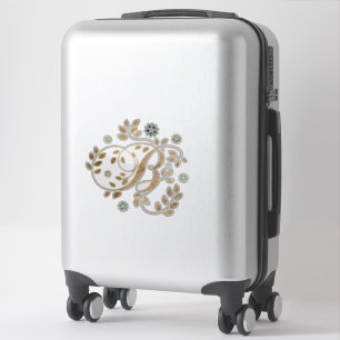 Sticker Monogramme de luxe Golden Calligraphy avec lettre 