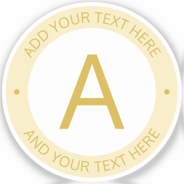 Sticker Monogramme de style logo moderne | Gold Transparen (Recto)