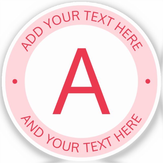 Sticker Monogramme de style logo moderne | Transparent rou (Recto)