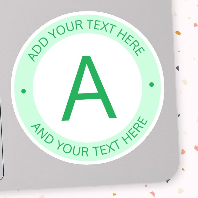 Sticker Monogramme de style logo moderne | Vert (Créateur téléchargé)