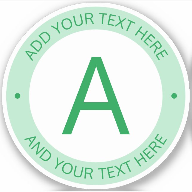 Sticker Monogramme de style logo moderne | Vert (Devant)