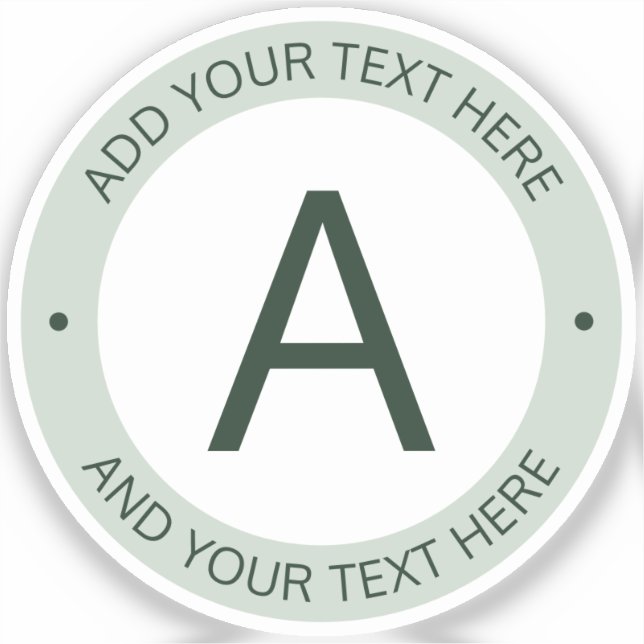 Sticker Monogramme de style logo moderne | Vert transparen (Recto)