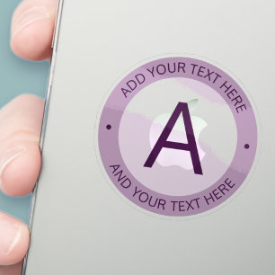 Sticker Monogramme de style logo moderne Violet transpar