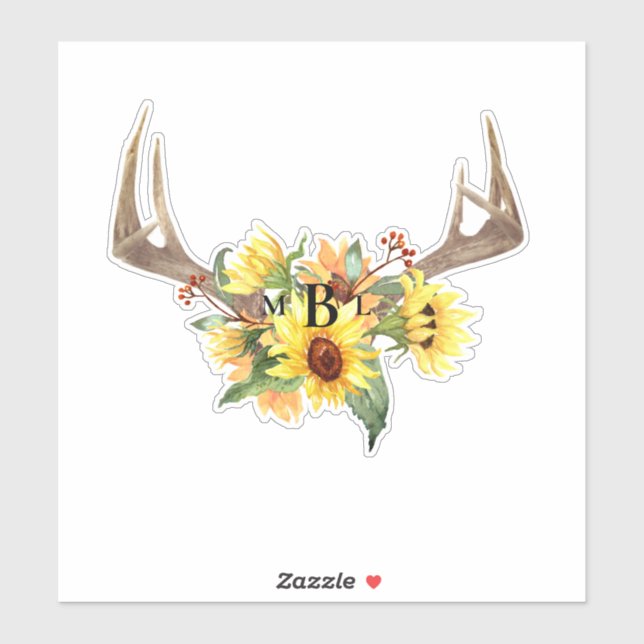 Sticker Monogramme des Antiques Rustiques Grand (Feuille)